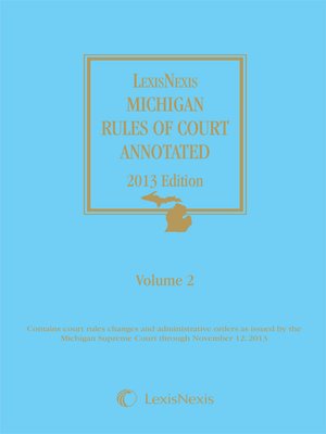 cover image of Michigan Court Rules Annotated